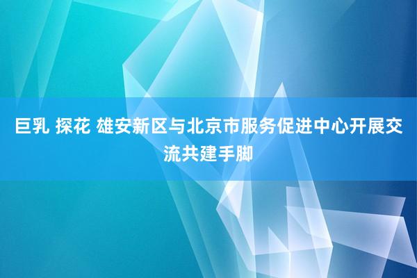 巨乳 探花 雄安新区与北京市服务促进中心开展交流共建手脚