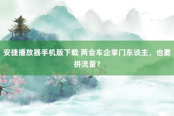 安捷播放器手机版下载 两会车企掌门东谈主，也要拼流量？