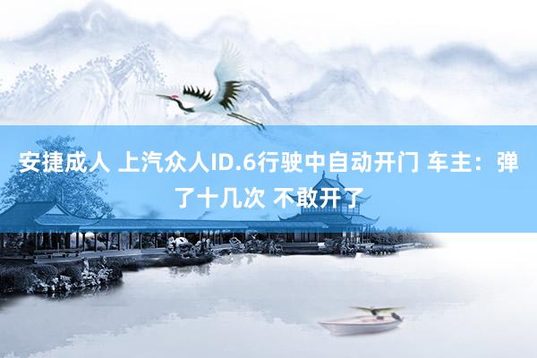 安捷成人 上汽众人ID.6行驶中自动开门 车主：弹了十几次 不敢开了
